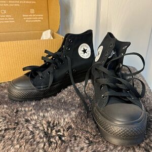 BRAND NEW Black high top converse